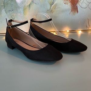 Old Navy Faux Suede Ankle-strap Heeled Flats